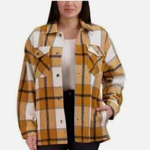 Fleece Plaid Jacket with Snap Buttons size XS